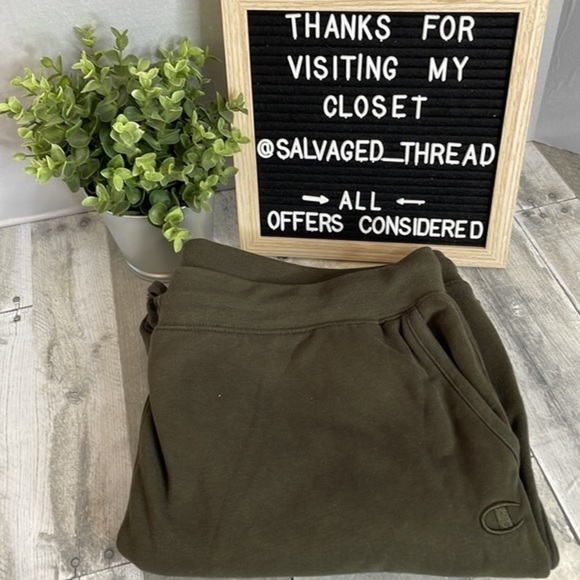 CHAMPION Men’s‎ olive green sweatpants w/ pockets and drawstring waist. XXL. EUC - Picture 11 of 11